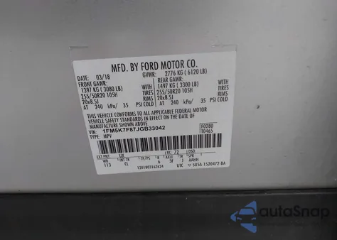 2018 Ford Explorer Limited z USA, uszkodzony, nr VIN 1FM5K7F87JGB33042